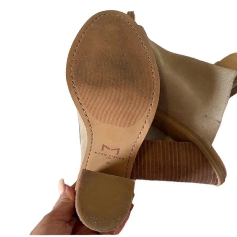 Marc Fisher Vashi Ankle Strap Suede Heeled Bootie 8